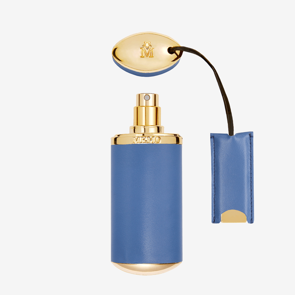 Blue plain Leather - Travel case | Memo Paris