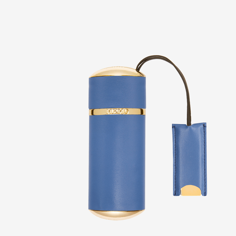 Blue plain Leather - Travel case | Memo Paris